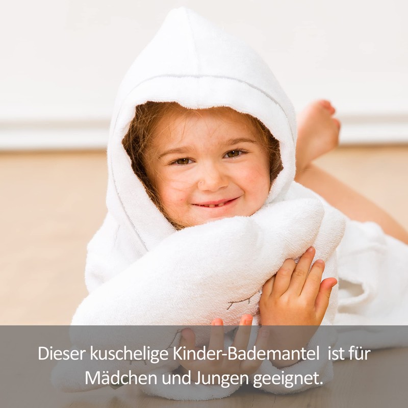 Smithy Bathrobe for Children, Girls, Boys, 100% Cotton Terry Towelling,