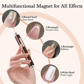 BORN PRETTY 15 Pieces Magnet Set, Cat Eye Magnet Tools, Magnetic Pen with 3D Cat's Eye Effect, DIY Nail Art Tools