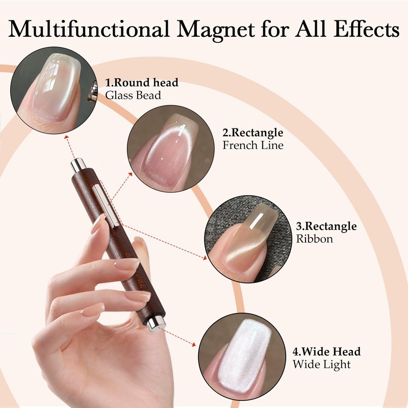 BORN PRETTY 15 Pieces Magnet Set, Cat Eye Magnet Tools,