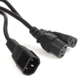 kenable IEC Mains Splitter Cable C14 Plug to 2 x C13 Socket Y Lead 2.5m 2m+0.5m [2.5 metres]