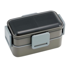 2-Tier Bento Lunch Box Microwave & Dishwasher Safe Dome Lid Leak-Proof Compact Design for Easy Storage 830ml Made in Japan (Charcoal Gray)
