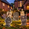 4PCS Halloween Tombstone Decorations – Foam Skeleton Graveyard Props for