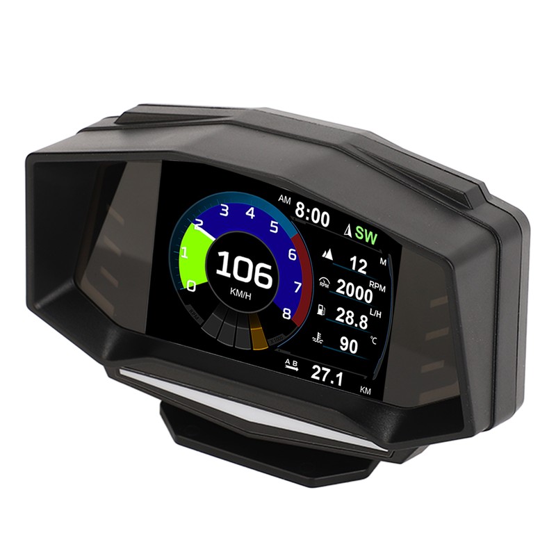 Car HUD Display OBD2 GPS Slope Meter Multifunction Overspeed Alarm