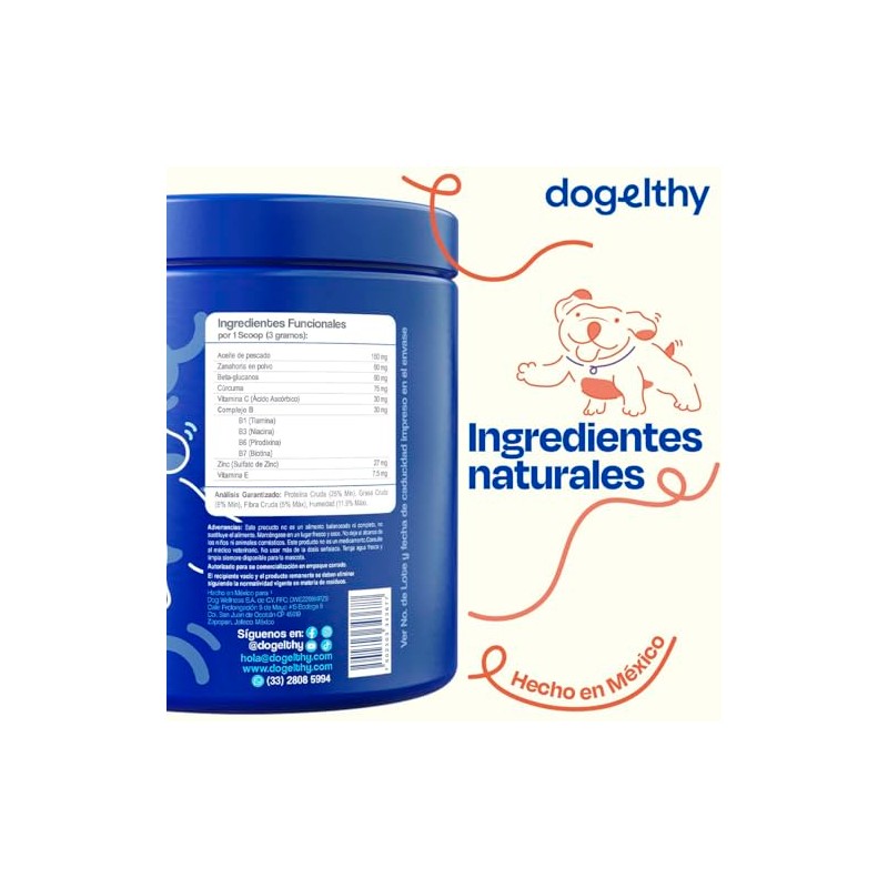 Dogelthy Skin & Coat Suplemento para Piel y Pelaje para