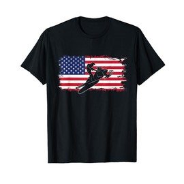 American Flag Snowmobile Apparel - Snowmobile T-Shirt