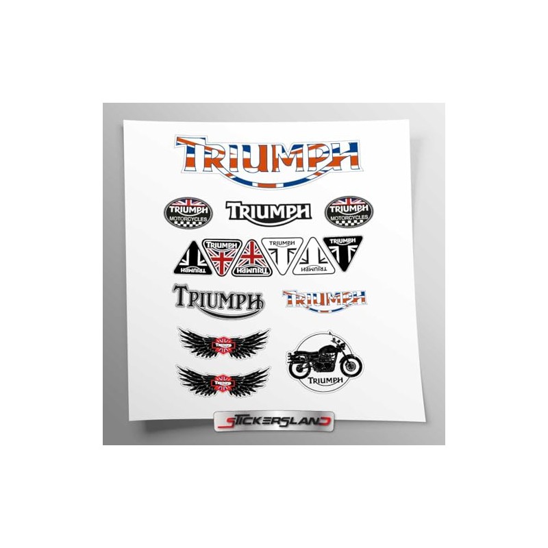 Stickersland | Sticker Set Compatible with Triumph Frame Fairings (White
