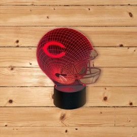 Chicago Bears 3D LED Night Light Chicago Bears Desk/Night Lamp. 15 Color Remote Control