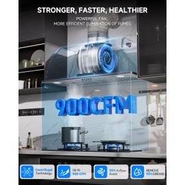 Range Hood Insert 30 inch,Built-in Kitchen Hood with 900 CFM,3-Speed Stainless Steel Kitchen Vent Hood,Ducted/Ductless Convertible Stove Hood with Push Button,Baffle Filters & Charcoal Filters