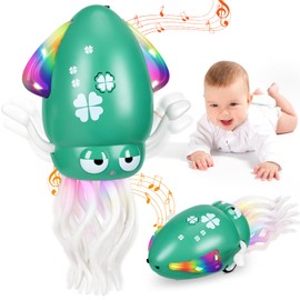 Dancing Octopus Toy, Axrye Funny Electric Dancing Squid Toy with LED & Music Creative Crazy Action Crawling Octopus Stress Relief Car Dance Toy for Children Boys