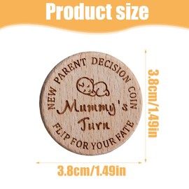 EIHI 1 Piece Decision Coin Mum Dad Gift for Birth Decision Aid for Who is the Turn Parents Boy Girl Pregnancy Gift Idea Wooden Coin Pregnancy Gift, multicoloured