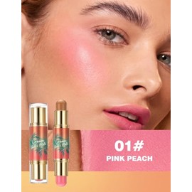 Erinde Rubor y Bronceador Cremoso Multiusos, Barra de Maquillaje 2 en 1,#01