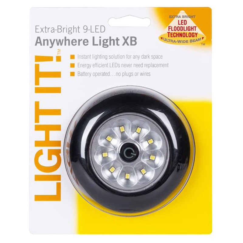 LIGHT IT! by Fulcrum, 30015-303 9-LED Anywhere Light XB, Black,