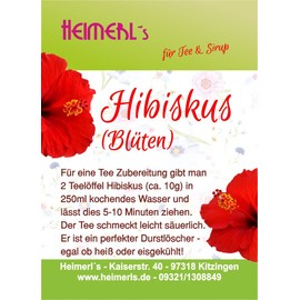 HEIMERLs Hibiscus Flowers 80g - 1a Hibiscus Tea - Cold and Warm Fruity Refreshing