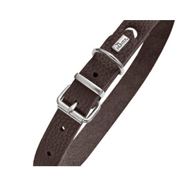 HUNTER Grenada Leather Dog Collar, Colour: Dark Brown, Handmade in Germany, for Training and Everyday Use, Durable, Comfortable, Simple, Elegant Design, Size: 32, Circumference: 24-28 cm