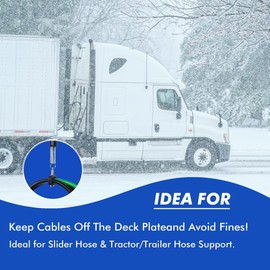 Vitonsbay 16" Single Tender Spring Kit Heavy Duty ABS Air Line Hose Tracker Tender Kit with 3 Hose Holders for Semi Truck Trailer Tractor