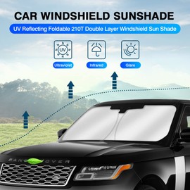 KUST Windshield Sun Shade for 2013-2021 Land Rover Range Rover (Not Fit Range Rover Sport) Window Sunshade Sun Visor Protector Foldable Blocks UV Rays Keep Your Car Cooler