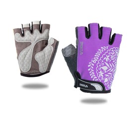 VEBE - Guantes de ciclismo para mujer, antideslizantes, a prueba de golpes, guantes cortos para montar al aire última intervensión, bicicleta de montaña, guantes (rosa malva, L)