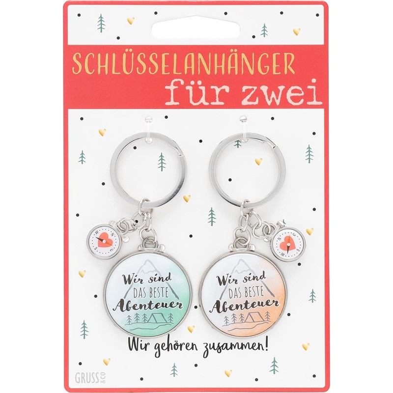 GRUSS & CO Couple Keyring "Wir sind das beste Abenteer: