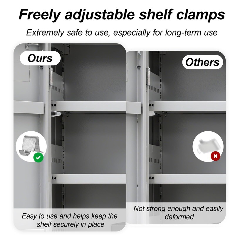 16pcs Cabinet Shelf Clips, Heavy Duty Shelving Brackets Clips Shelf