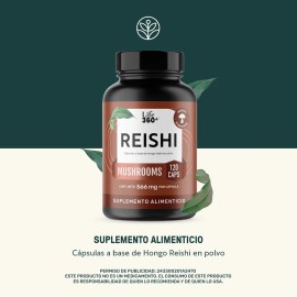 Reishi Mushrooms Life 360+ 120 Cápsulas Con Hongo Reishi