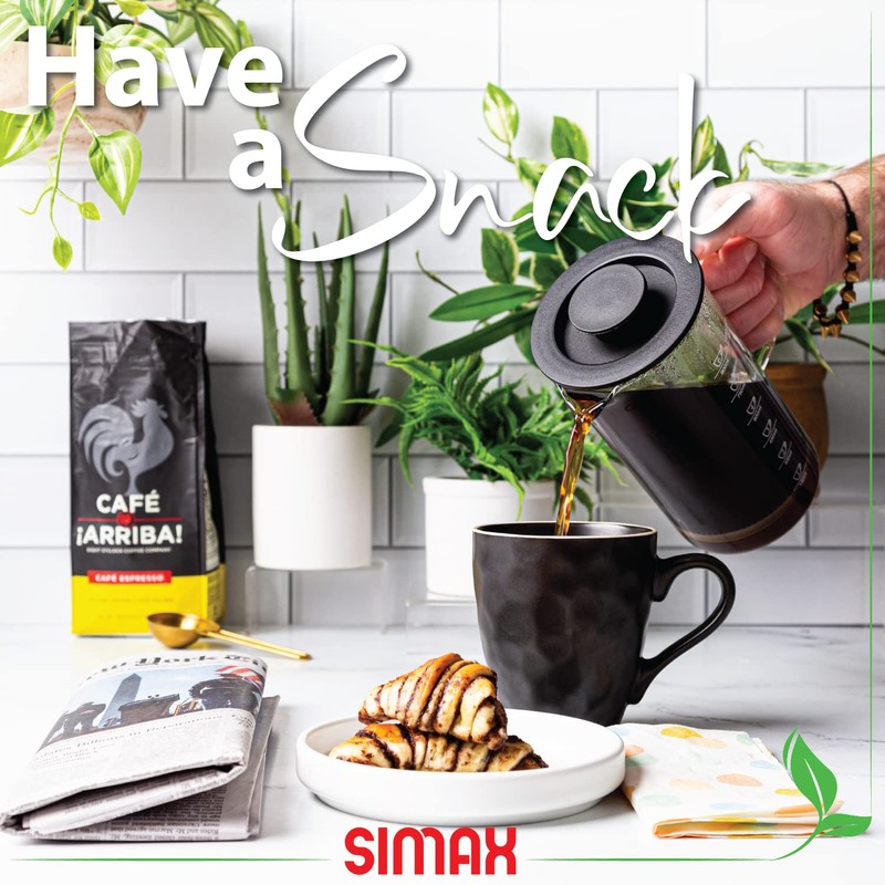 SIMAX French Press Coffee Maker, 1 Liter Coffee Press, Dishwasher