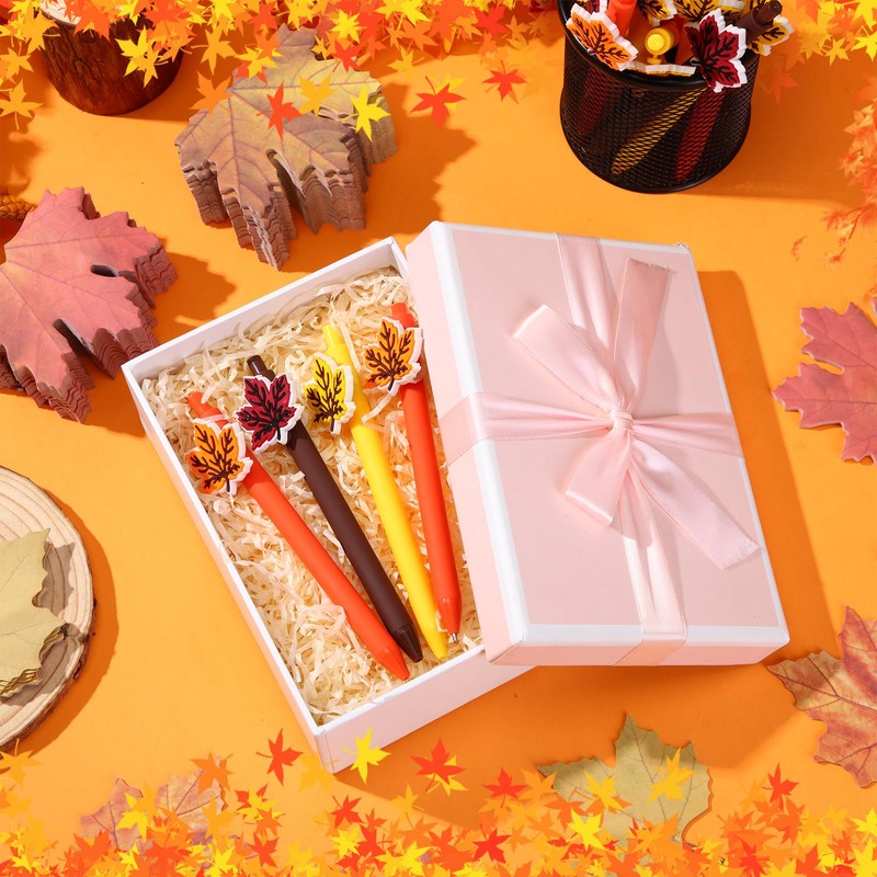 Honoson 108pcs Fall Thanksgiving Leaf Sticky Notes and Pens Set,
