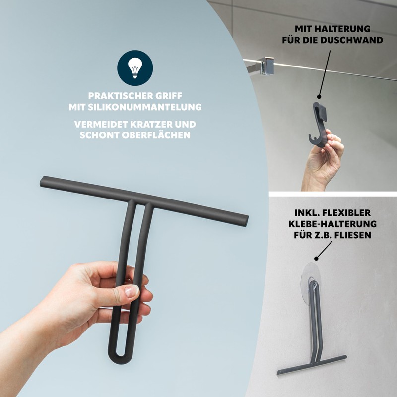 bremermann Shower Squeegee Set, Shower Squeegee with Wall Mount, Window