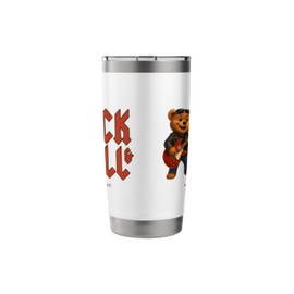 Cool Rock N 'Roll Teddy Bear, I Love Rock Music, Rock & Roll Stainless Steel Insulated Tumbler