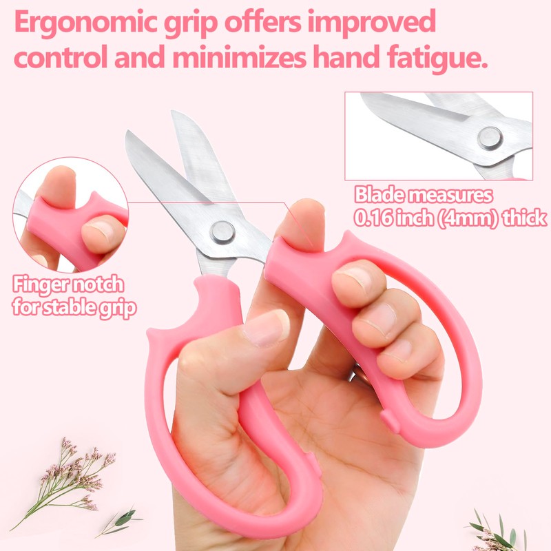 Yihurlm 12 Pcs Flower Scissors, Stainless Steel Floral Shear, Premium