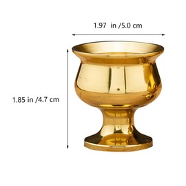 HEMOTON Buddha Water Offering Cup Brass Altar Cup Sacrificial Tea Goblet Decorative for Sacrificial Tea Yoga Meditation Incense Temple Decor