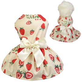 GKYZBB Dog Clothes Girl Dog Dresses Small Floral Puppy Dresses Pet Cat Princess Bowknot Clothes Cute Puppy Summer Outfits Female Cat Small Pets (Medium)