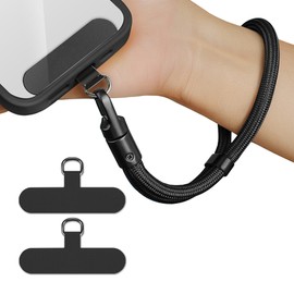 NeeKoDoLee Phone Wrist Strap,Adjustable Length Phone Wristlet Lanyard,Premium Nylon & Metal 360 Degree Rotation Anti-theft Wrist Straps for Keys,2 Pack Tether Pads Compatible with Most Moblie Phones