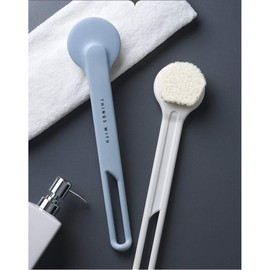 Cepillo de Baño Artefacto de Baño Mango Largo Cepillo de Baño de Piel Suave Toalla de Baño Frotar la Espalda para Adultos Cepillo de Baño Trasero de Barro Conveniencia,Blanco