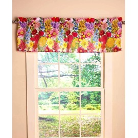 Unbranded Springtime Floral Jumble Window Valance Summer Flowers Blooms Garden Valance