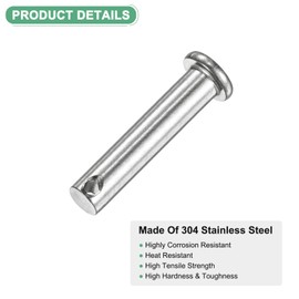 M METERXITY 10-Pack Single Hole Clevis Pins, M8 x 40mm 304 Stainless Steel Flat Head Clevis Pins for Mechanical Linkage/Fixed Parts/Ship Rigging, Link Hinge Pin Reusable