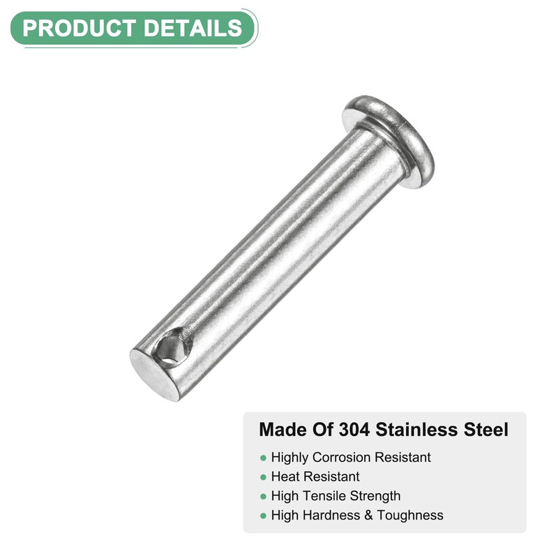 M METERXITY 10-Pack Single Hole Clevis Pins, M8 x 40mm