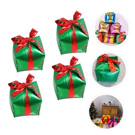 jojofuny 2sets Aluminum Foil Cube Balloons for Party Holiday Balloons Tassel Decorative Party Supplies for Celebration 4pcs*2