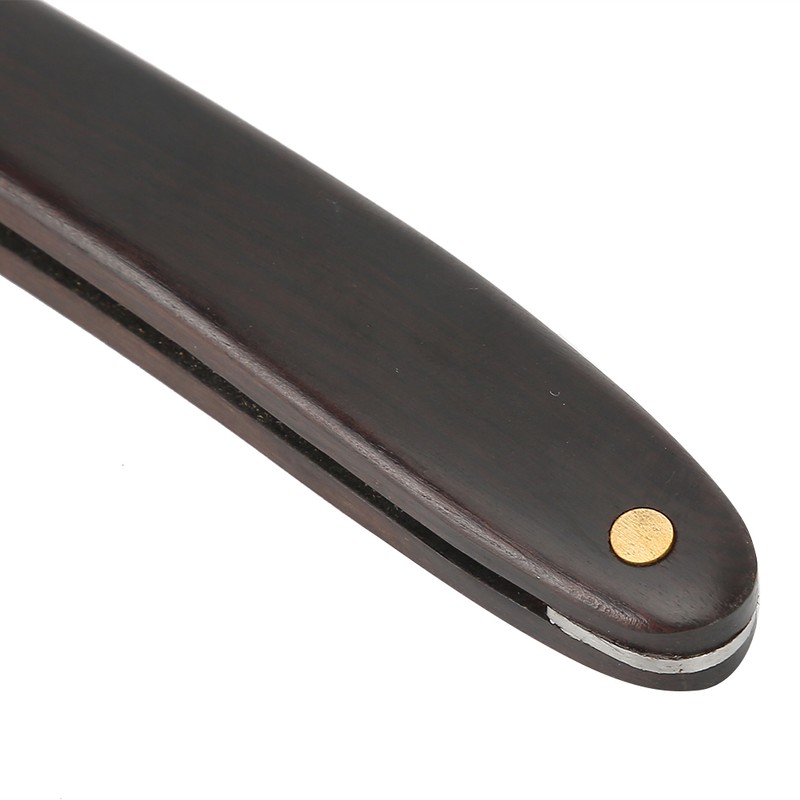 Sandalwood Handle Vintage Straight Manual Razor Holder Stainless Steel Beard