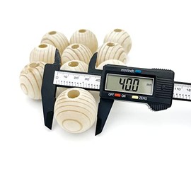 MAKRAMA Cuentas Artesanales de Madera Natural para Macrame (40mm (10pzs))