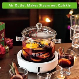 2500ml Glass Saucepan with Lid Stovetop Cooking Pot with Lid and Handle Simmer Pot Clear Soup Pot, High Borosilicate Glass Cookware (2500ml/ 84OZ)