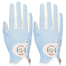 SIMPLE SYMBOL Women's RainGrip Golf Glove Two Pack,Hot Wet Weather Comfort,（Two Left Hands Or Two Right Hands Or One Pair） Four Colors to Choose from Pink/Purple/White/Green(Sky,M,Left)