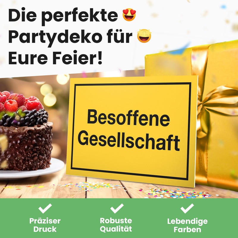 DankeDir! Closed Drunk Society Sign with Saying - Funny Gift