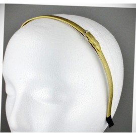 Perfect Hairstyle with Our Hair Accessories - Gold Faux Leather Snake Lizard Skin Thin Skinny Narrow Headband Buckle 1/4" Fashionable Hair Accessory Hair Jewelry Accessories for Lady Women