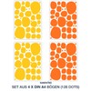Polka Dots Wall Stickers, Pack of 128, Round & Hand-Drawn