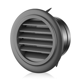 3 Inch Soffit Vent for Exhaust Fan with Built-in Mesh Screen, Black Round Soffit Exhaust Vent Cover ABS Louver Grille Cover, Eve Dryer Vent for Bathroom Office Kitchen (ABS Soffit Vent 3in-black)