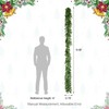 Glitzhome Set of 2 9ft Pre-Lit Greenery Christmas Garlands, Xmas