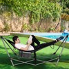GYMAX Hammock with Stand Included, Camping Hammock with Carrying Bag
