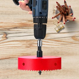 Hole Saw 115 mm, 30 mm Bi-Metal Cutting Depth HSS M 42 Hole Cutter for Cutting Wood, Plastic, Drywall, Plasterboard and Soft Metal Sheet