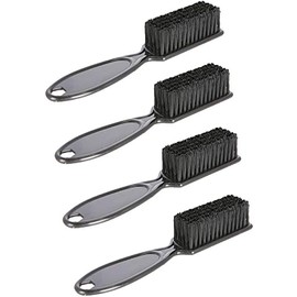 4 Pcs Barber Fade Brush Comb Scissors Cleaning Brush, Hair Tool, Salon Blade Shop Skin Fading Styling Sculpting, Black