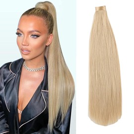 JJstar Ponytail Hair Extension, Ponytail Extension, 70 cm, Long, Straight, Clip in Ponytail, Synthetic Hair Extensions for Women and Girls